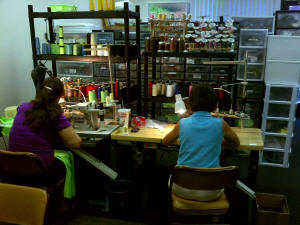 production personell at brigitewear california factory
